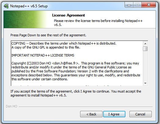 Notepad++ License Agreement