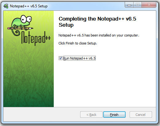 Notepad++ installation complete