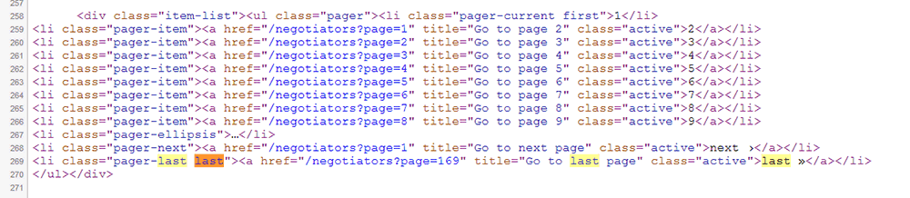 source code of pagination